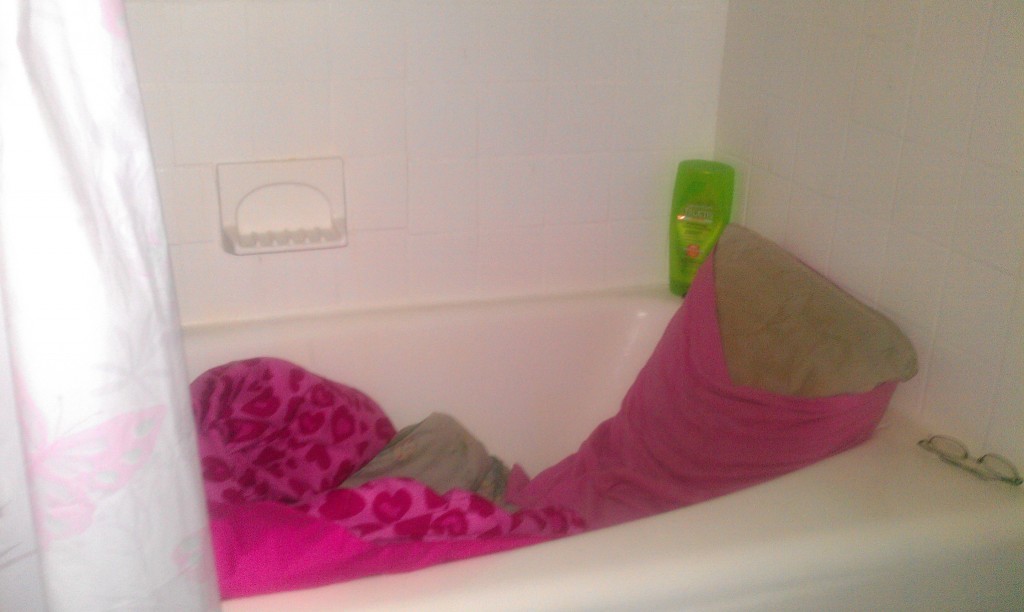 Hurricane Sandy sleep arrangement